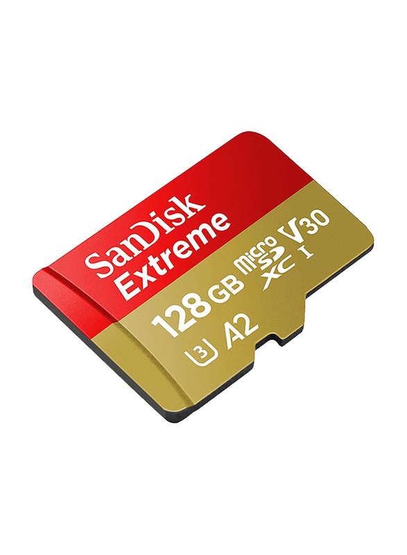 SanDisk 128GB Extreme Micro SDXC Memory Card, Red/Gold