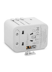 Moshi World Travel Charger Adapter, with USB Type-C and USB Type A Ports, MSHI-L-022156, White