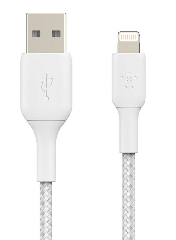 Belkin 3-Meter Boost Charge Braided Lightning Cable, USB Type A Male to Lightning for Apple Devices, White