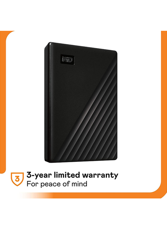 Western Digital 5TB HDD My Passport External Portable Hard Drive, USB 3.2, WDBPKJ0050BBK-WESN, Black