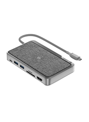 Alogic USB-C Dock Wave All-In-One Hub with Power Delivery, Power Bank & Wireless Charger, Grey