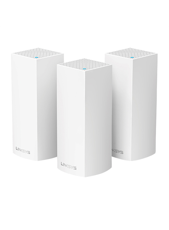 Linksys Velop Whole Home Wi-Fi Mesh System, Tri-band, 3-Pack, White