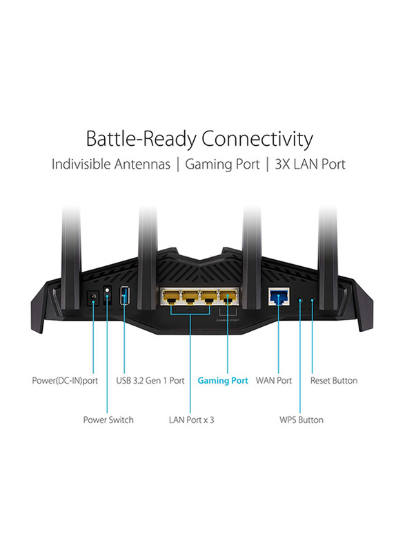 Asus RT-AX82U (AX5400) Dual Band WiFi 6 Gaming Router, Black