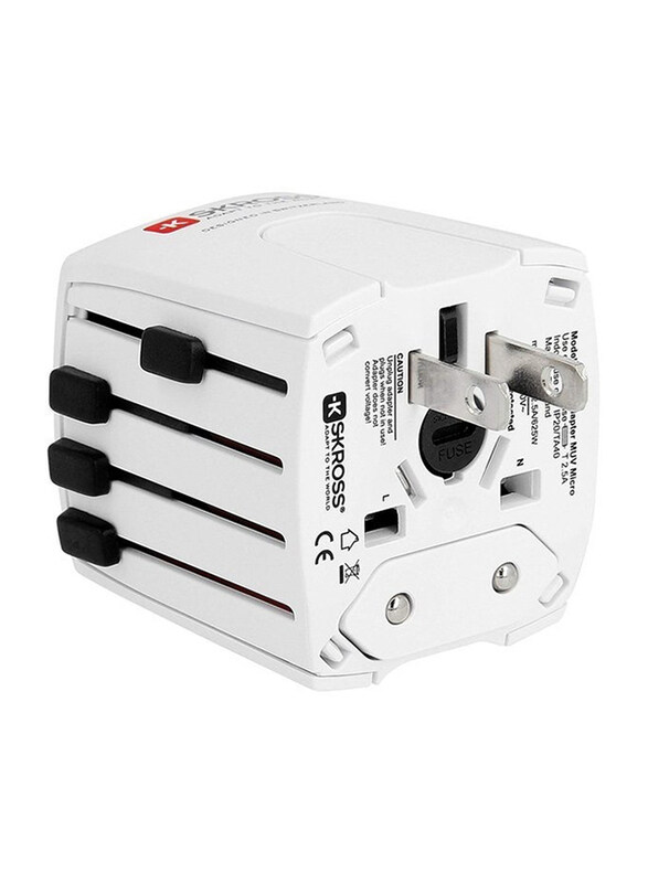 Skross 1302830 World Adapter, MUV Micro USB 2.4A, White