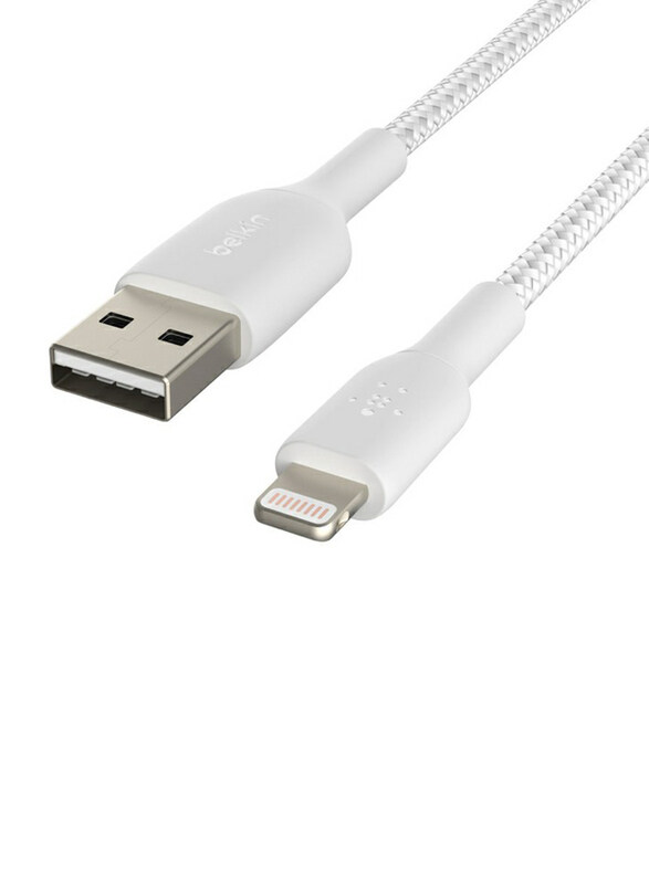 Belkin 3-Meter Boost Charge Braided Lightning Cable, USB Type A Male to Lightning for Apple Devices, White