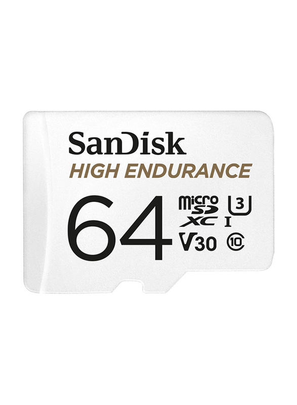 SanDisk 64GB High Endurance Micro SDXC UHS-I Memory Card, White