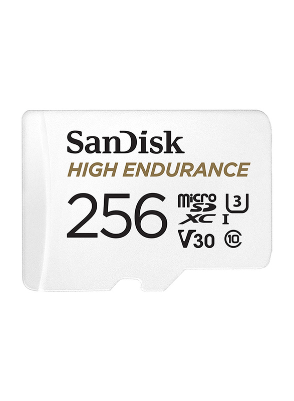 SanDisk 256GB High Endurance Micro SDXC UHS-I Memory Card, White