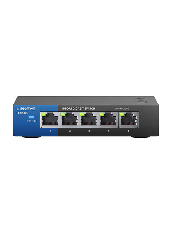 Linksys LGS105 Unmanaged 5-Port Gigabit Ethernet Switch, Black