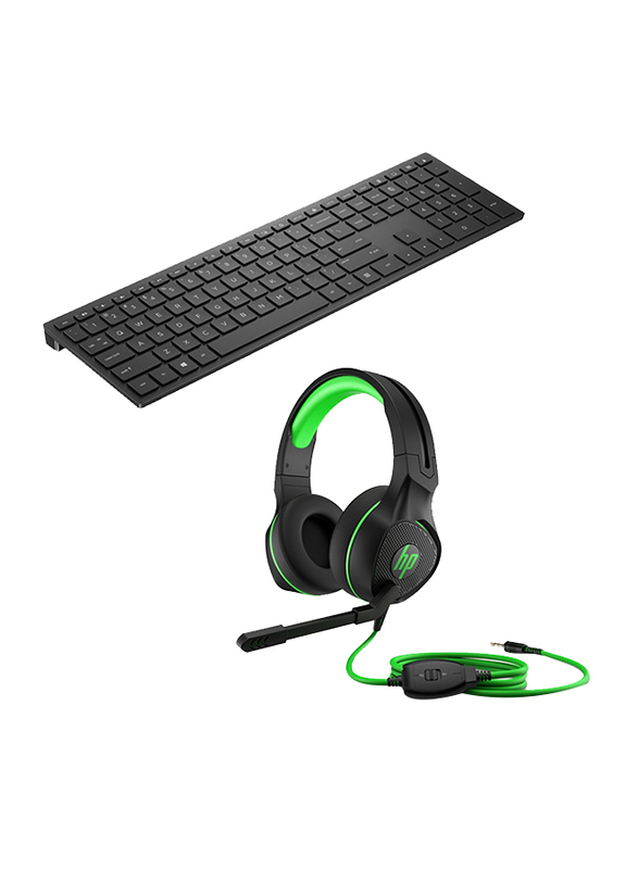 HP PAVHS400 400 Wireless Gaming Keyboard and PAVKB600 600 Pavilion Gaming Headset Value Bundle, Black