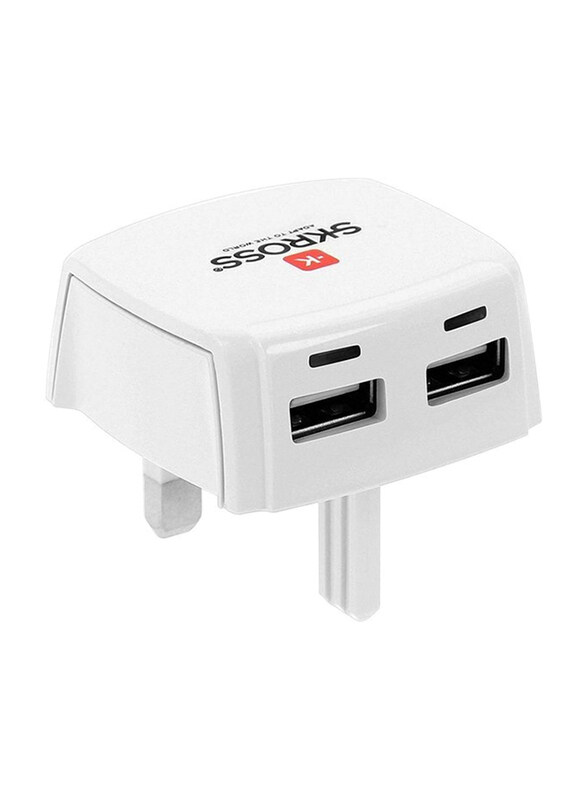 Skross 1302830 World Adapter, MUV Micro USB 2.4A, White