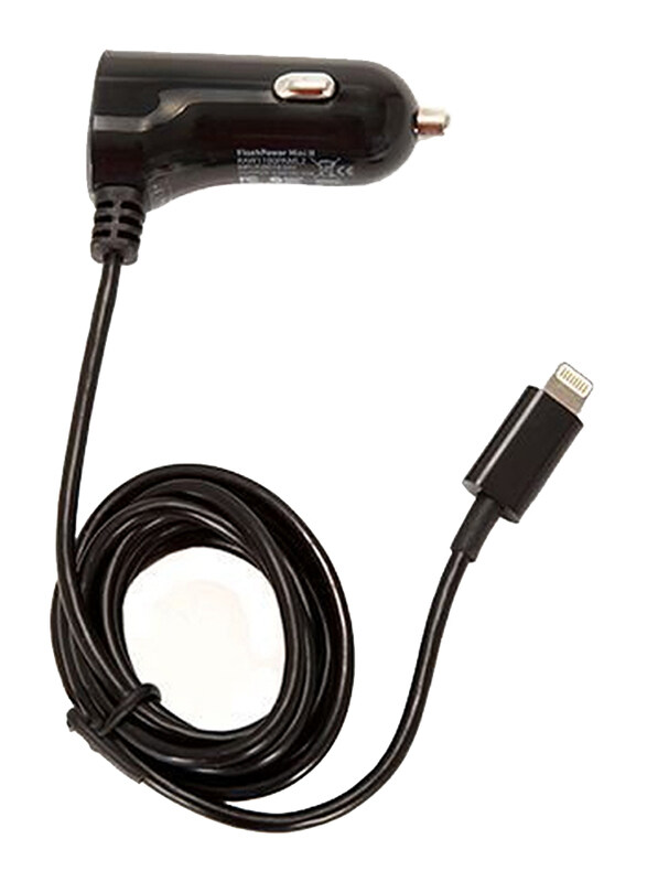 

Cygnett Car Charger, Apple MFI Certified, 2.1 A with Lightning to USB Data and Charge Cable, Black
