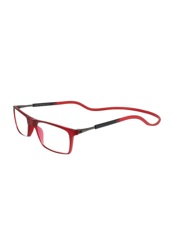 

Unbranded Full-Rim Rectangular Red Magnetic Hanging Neck Reading Glasses Unisex, Transparent Lens, Power +0.5