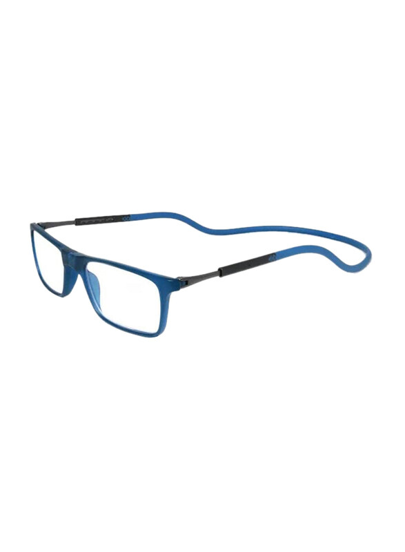 

Unbranded Full-Rim Rectangular Blue Magnetic Hanging Neck Reading Glasses Unisex, Transparent Lens, Power +2.0