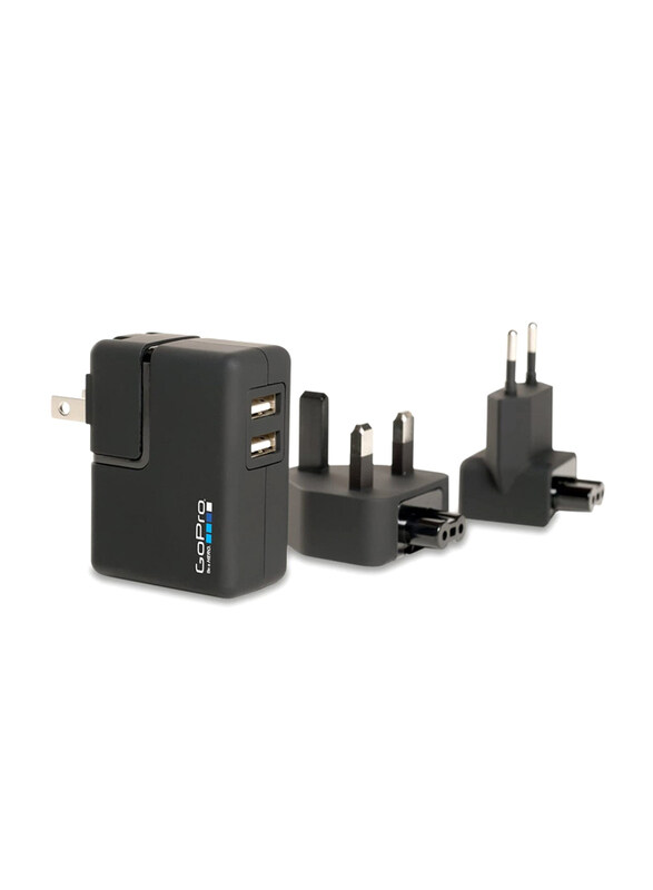 

GoPro Interchangeable AC Plugs Wall Charger for US, UK, EU and AU With 2 Quick Charging Ports, Black