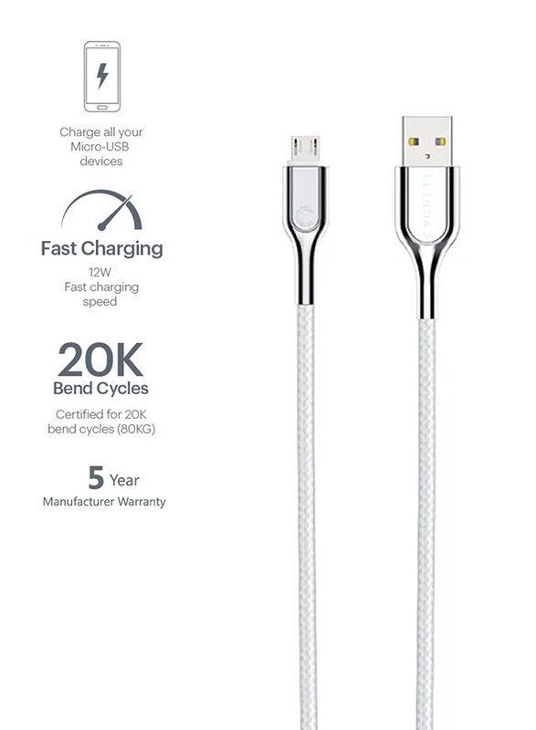 

Cygnett 1-Meter Micro USB Cable, High-Speed 2.4A USB Type A Male to Micro USB, Armoured Braided Charging for Samsung Galaxy S7/S6/Note/LG/Nexus/Nokia/