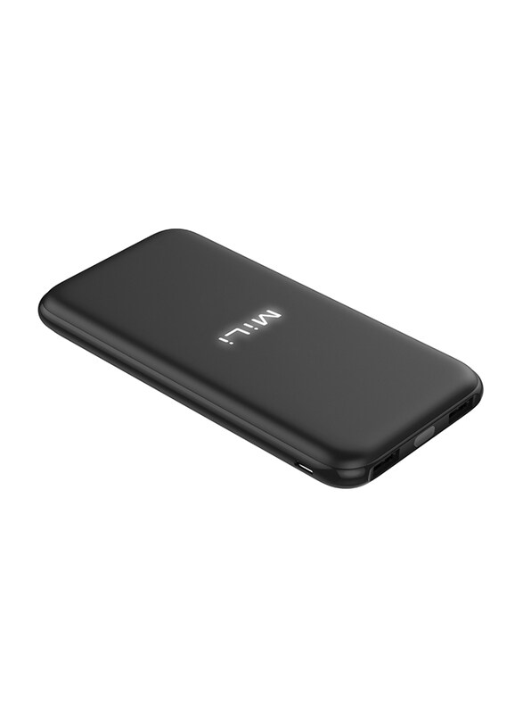 

Mili 10000mAh Dove Luminous Fast Charging Power Bank with Micro-USB Input, Black