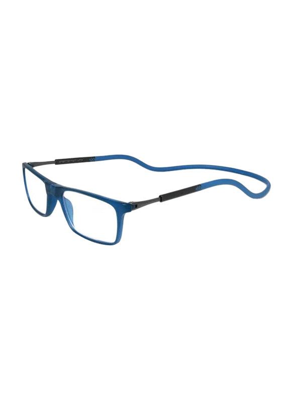 

Unbranded Full-Rim Rectangular Blue Magnetic Hanging Neck Reading Glasses Unisex, Transparent Lens, Power +2.5