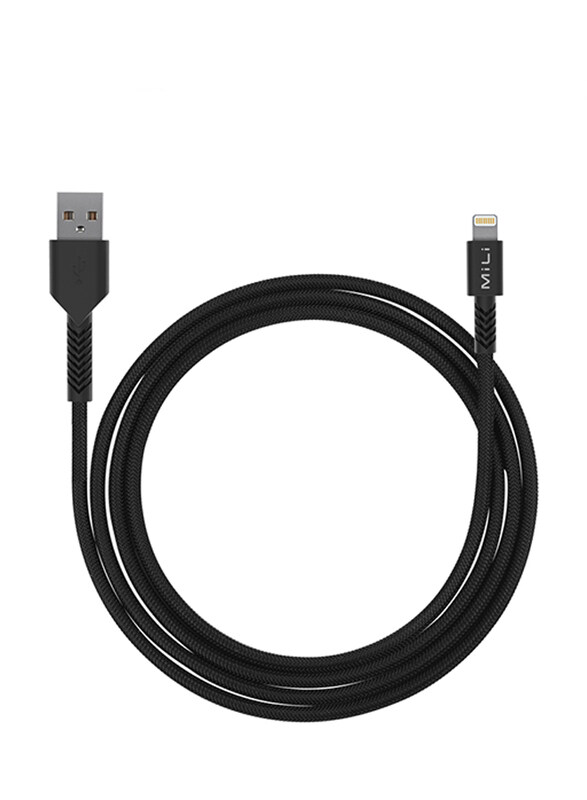 

Mili 1.2-Meter Lightning Braided Cable, High-Speed USB A Male to Lightning for Apple Devices, Black