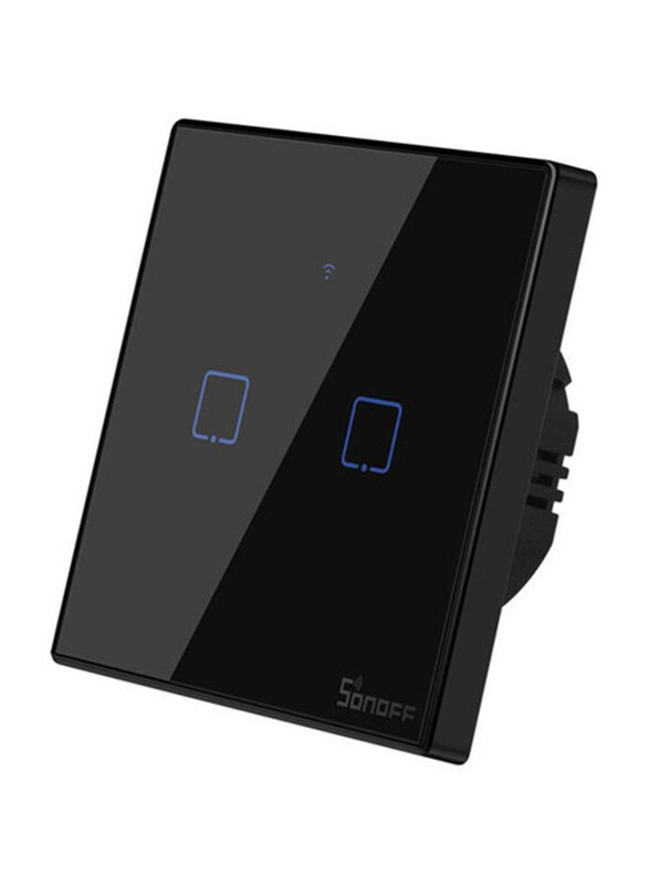 

Sonoff T3UK2C-TX 86 2 Gang Way Smart WiFi Switch, Black