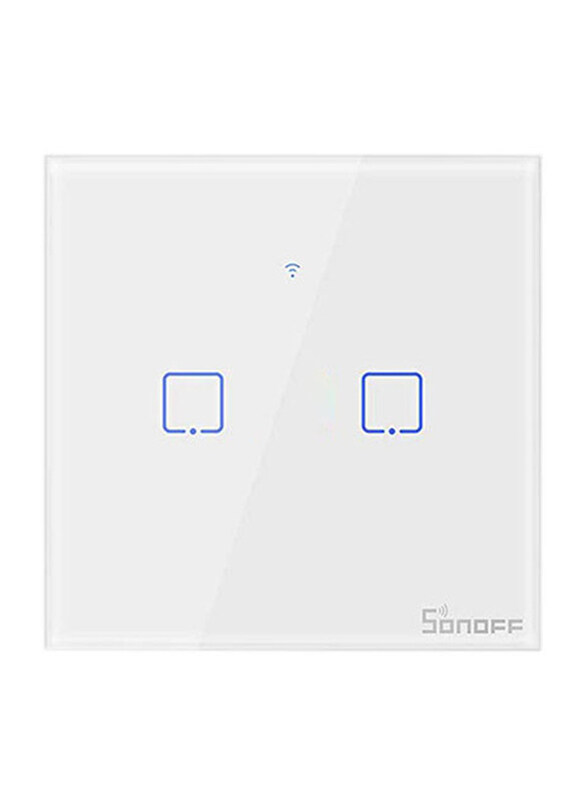 

Sonoff T0UK2C-TX 2 Gang Way Wi-Fi Smart Wall Switch, White