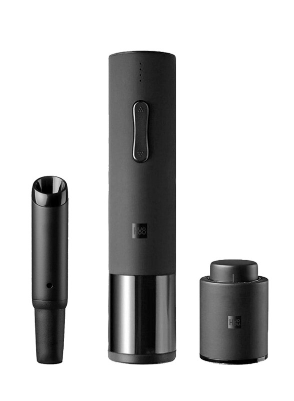 

Circle of Joy Electric Wine Opener Set with Foil Cutter Cork Out Tool, Black
