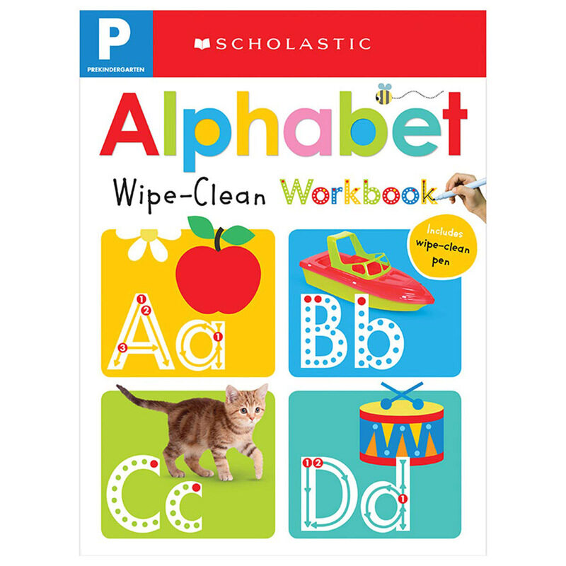 

Pre-K Alphabet Wipe-Clean Workbook, Board Book, By: Scholastic