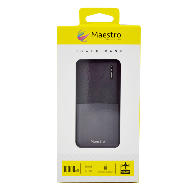 

MAESTRO 2USB POWER BANK 10000mAh BLACK