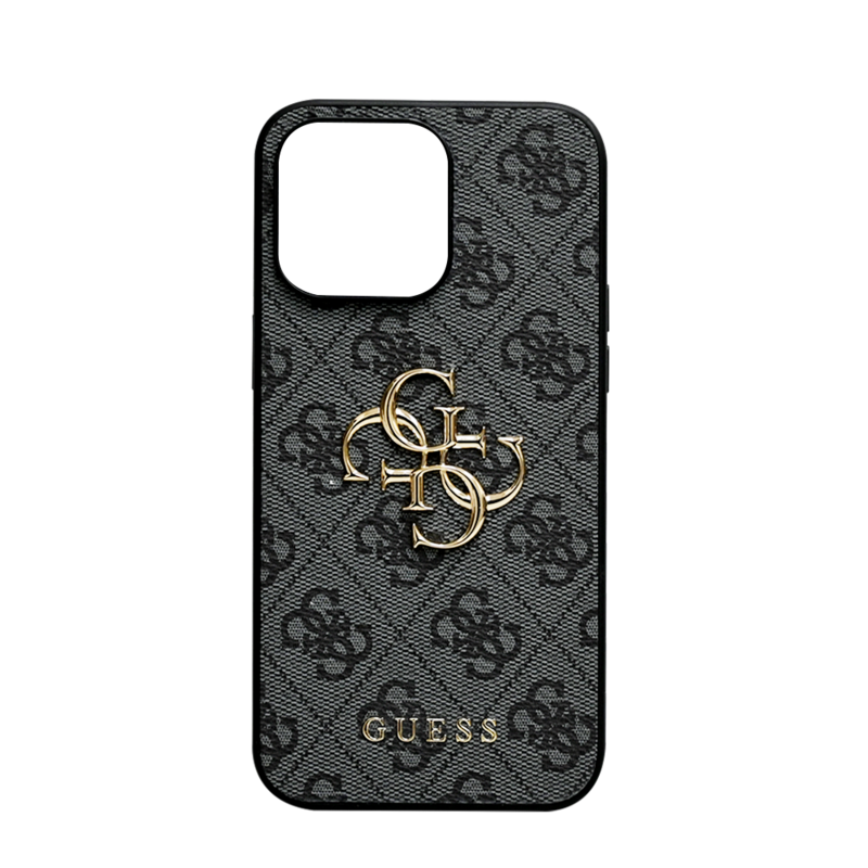 GUESS PU LEATHER CASE WITH 4G METAL LOGO IPHONE 15 PRO MAX GREY