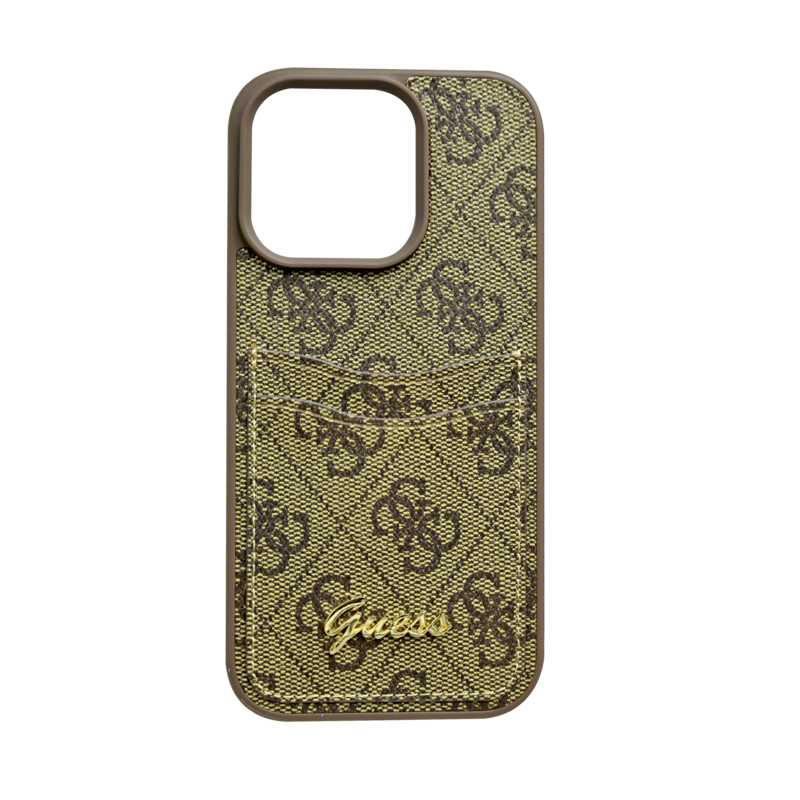 

N/a Guess PU 4G Hard Case With Card Slot & Script Logo For iPhone 16 Pro Max - Brown