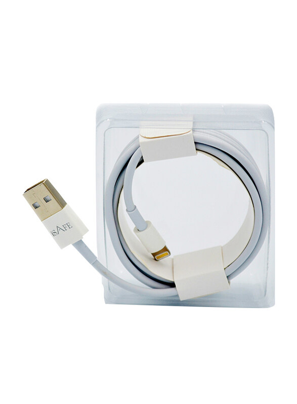 

iSafe 2-Meter USB Cable, Lightning to USB Type A Cable for Smartphones, White