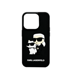 KARL LAGERFELD 3D RUBBER CASE WITH NFT KARL & CHOUPETTE IPHONE 15 PRO BLACK