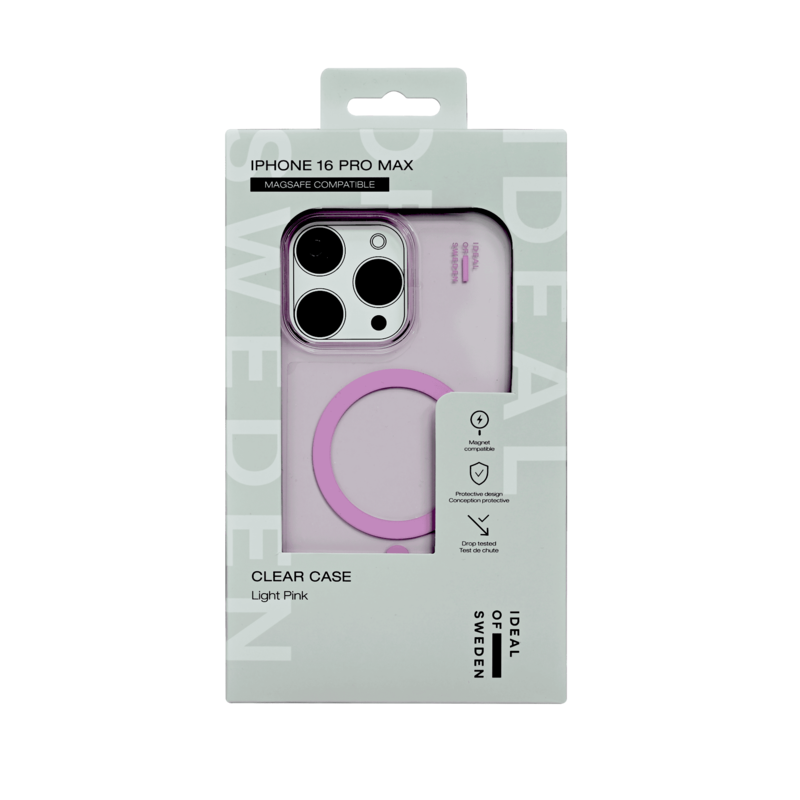 

N/a IDEAL OF SWEDEN CLEAR CASE WITH MAGSAFE IPHONE 16 PRO MAX LIGHT PINK