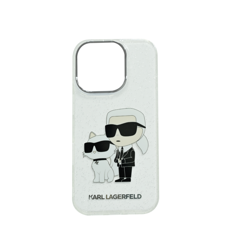 

N/a Karl Lagerfeld IML Glitter Hard Case With NFT Karl & Choupette Logo For iPhone 16 Pro Max - Clear