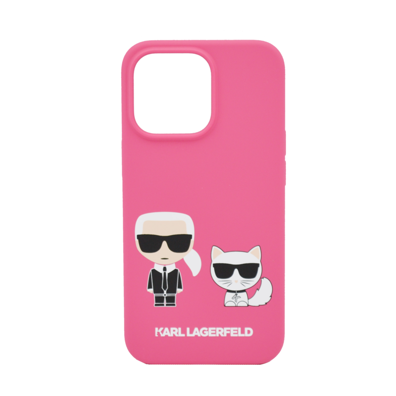 

Karl Lagerfeld Liquid Silicone Case Karl And Choupette For iPhone 13 Pro Max Pink