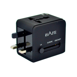 iSafe Apple iPhone 13 Isafe Dual Usb Universal Travel Charger Black