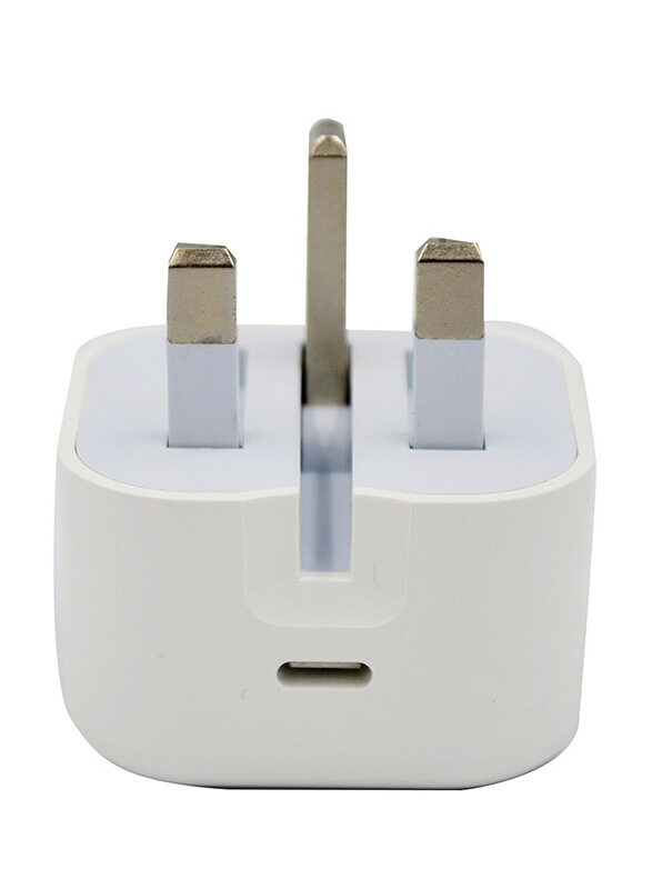 

iSafe USB Type C Charging Adapter for Smartphones, 20W, White