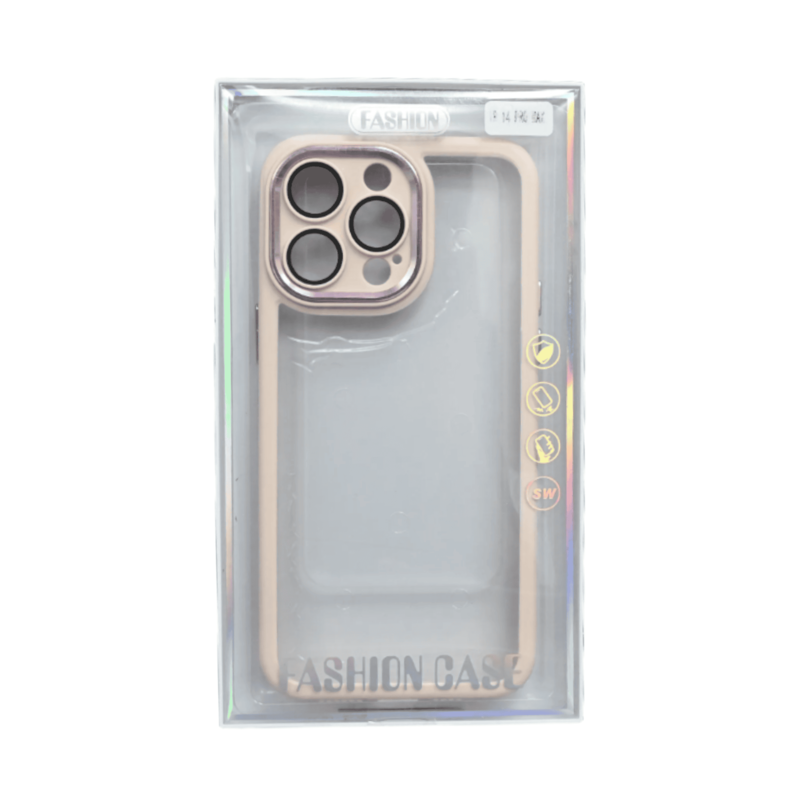 

N/a FASHION TRANSPARENT CASE WITH CAMERA PROTECTION RING IPHONE 14 PRO MAX PINK