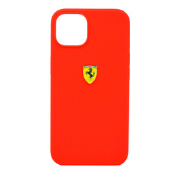 Ferrari Apple iPhone 13 Ferrari Liquid Silicone Case Metal Logo For, Red
