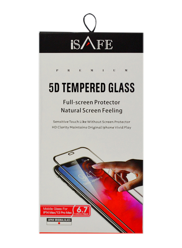 iSafe Apple iPhone 14 Plus 5D Tempered Glass Screen Guard, Clear