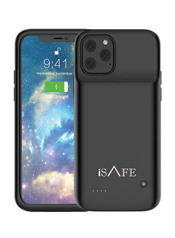 

iSafe Apple iPhone 11 Pro Slim Powerpack TPU Mobile Phone Case Cover with 4500mAh External Battery, Black