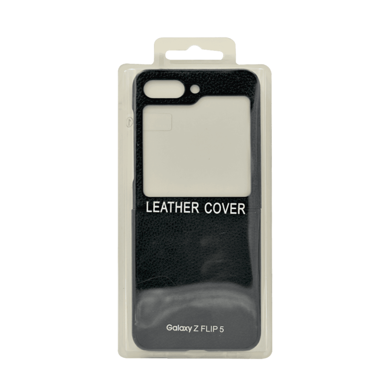 

N/a LEATHER HARD CASE WITH GLASS GALAXY Z FLIP5 BLACK