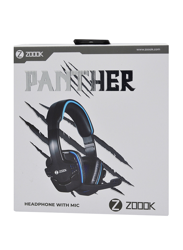 Zoook Panther Wired Gaming Headset, Blue/Black