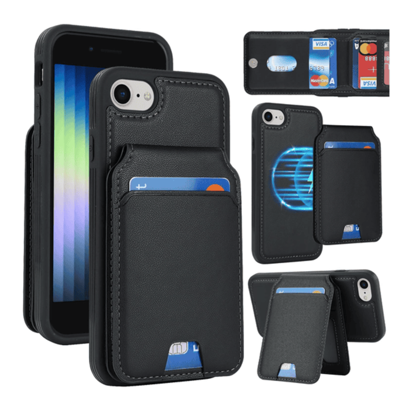 

N/a ZHUSE MAGSAFE LEATHER WALLET CARD SLOT HOLDER BLACK