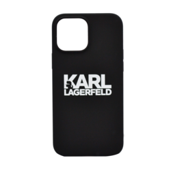 Karl Lagerfeld Liquid Silicone Case Stack Logo For iPhone 13 Pro Max Black