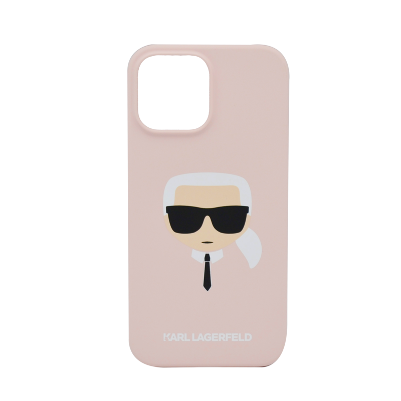Karl Lagerfeld Liquid Silicone Case Karls Head For iPhone 13 Light Pink