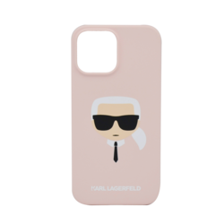 Karl Lagerfeld Liquid Silicone Case Karls Head For iPhone 13 Pro Light Pink