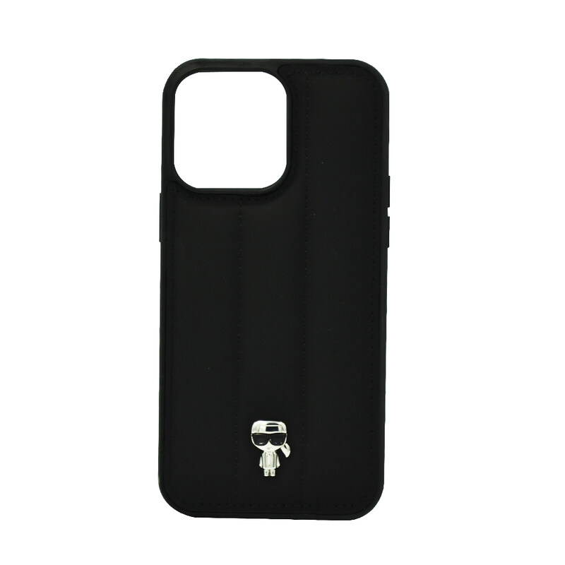 

Karl Lagerfeld Nylon Puffy Ikonik Pin Hard Case For Iphone 14 Pro Max Black