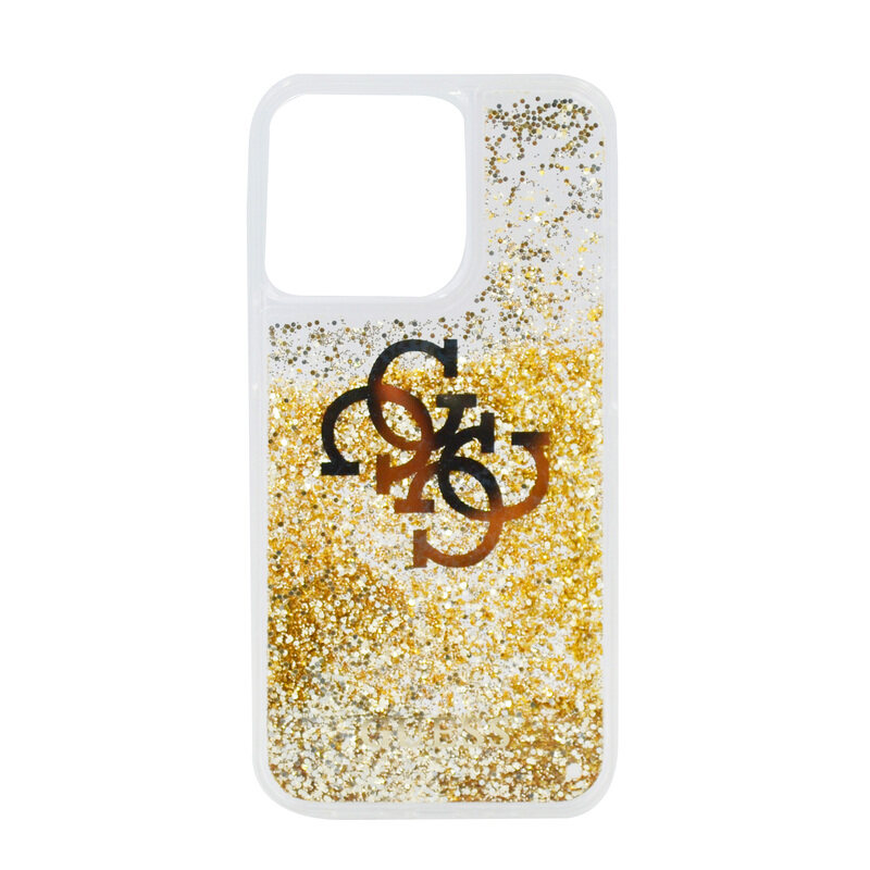 

Guess Apple iPhone 13 Pro Guess Liquid Glitter Case 4G Electroplated Logo For, Gold