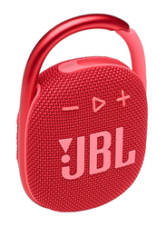 JBL Clip 4 Portable Water Resistant Wireless Bluetooth Speaker, Red
