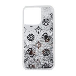 Guess Apple iPhone 13 Pro Guess Liquid Glitter Case Electroplated Peony Logo For, Silver